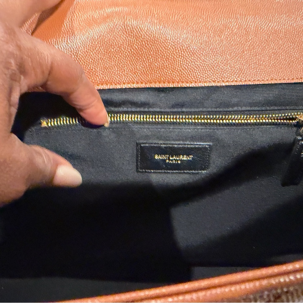 Saint Laurent Tan Leather large envelope Handbag - Picture 6 of 9